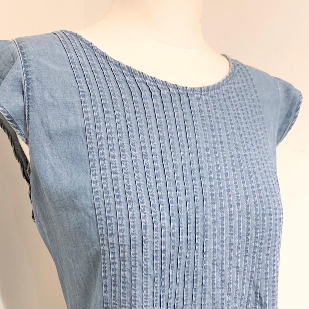 Chambray Cap Sleeve Dress